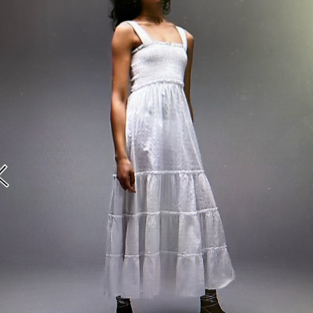 TopShop tiered Donny max beach dress in ivory